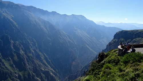 Looking east up Colca Canyon near Mirador Cruz del Cóndor