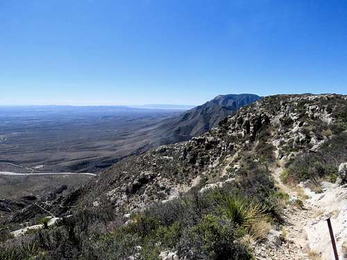 Where the trail reaches the plateau