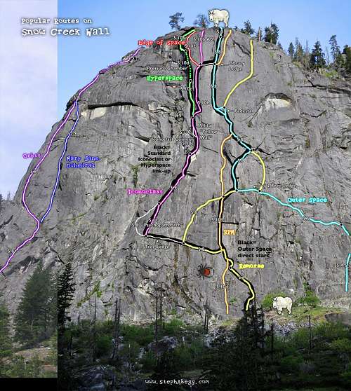 Snow Creek Wall Routes