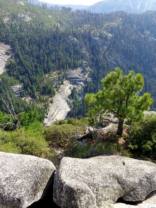 Looking down onfrom top of Liberty Cap 08-09-2014