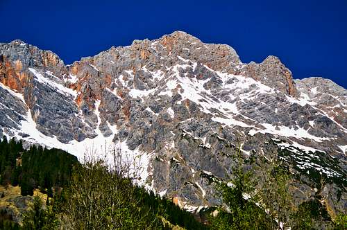 The south face of Brandhorn (2610 m) in the Steinernes Meer