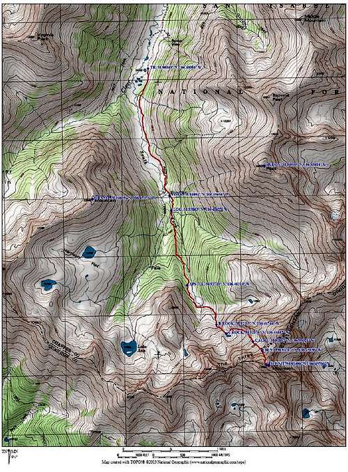 topo map, route & area