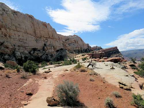 Wide ledge pathway to Point 6520 ft