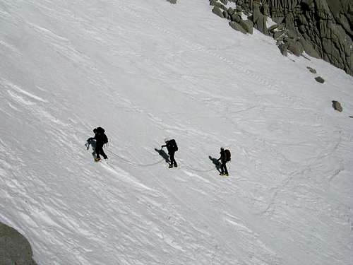 Halfway up the couloir on the...