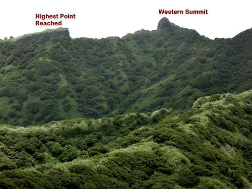 Agrihan Western Summit viewed from side