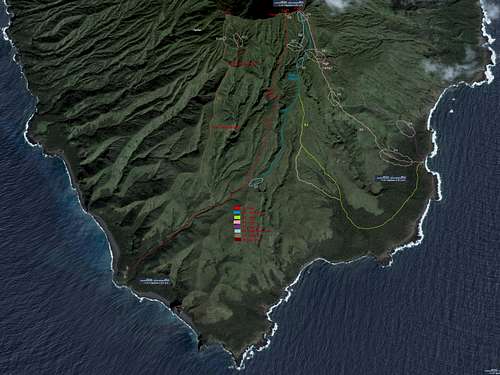 Agrihan possible routes and difficulty areas