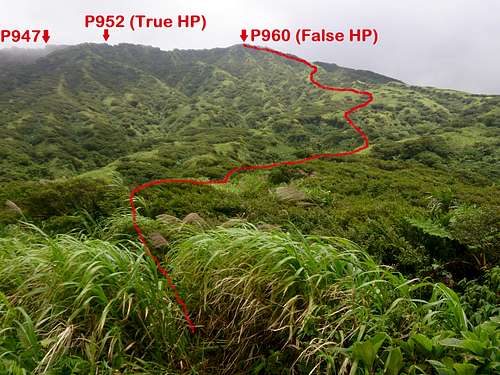 The view from Camp 4 toward the crater rim