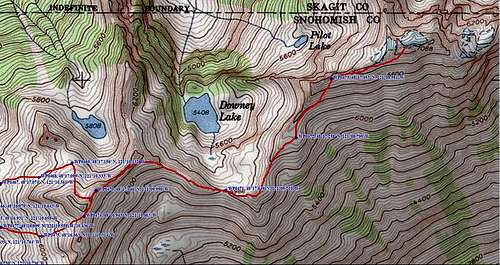 Pilot Peak route map - Part 2