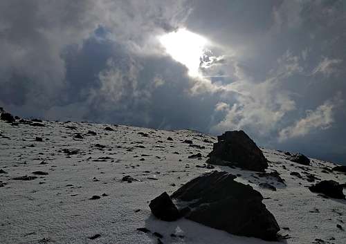 After snowfall at the Camp 1 of Mount Bazarduzu