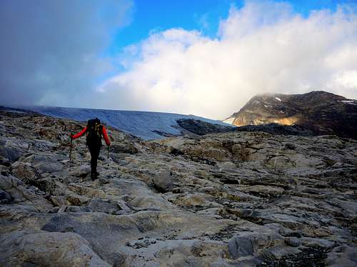 Approaching the head of the Vedrette di Ries glacier