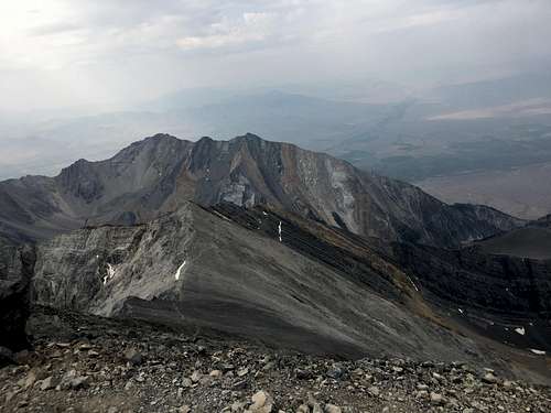 Borah summit - looking down on top of the Sawtooths