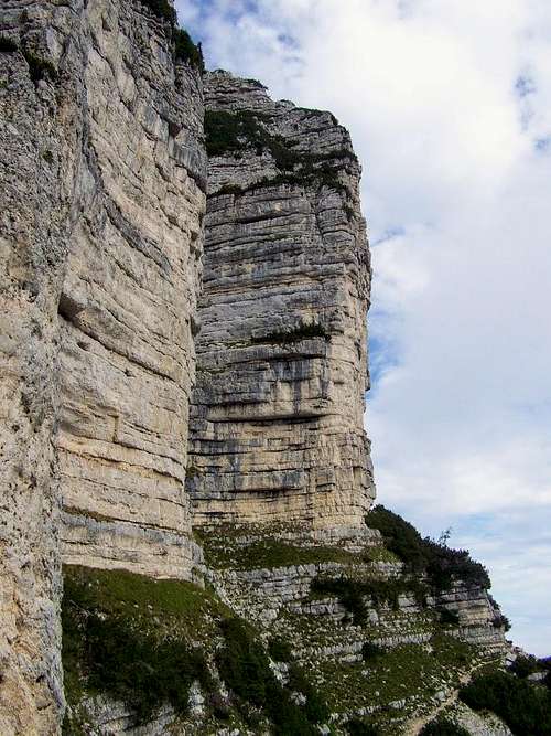 The rock wall of Vigolana