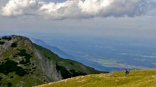 hikers near summit of Krottenkopf, Bavarian Alps