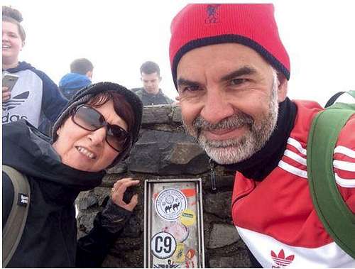 Martin & Gill at the summit of Yr Wyddfa