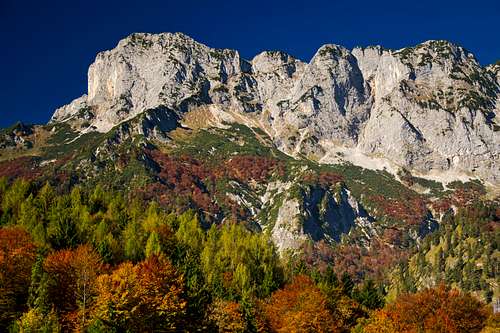 The Untersberg surrounded by blazing autumn colors