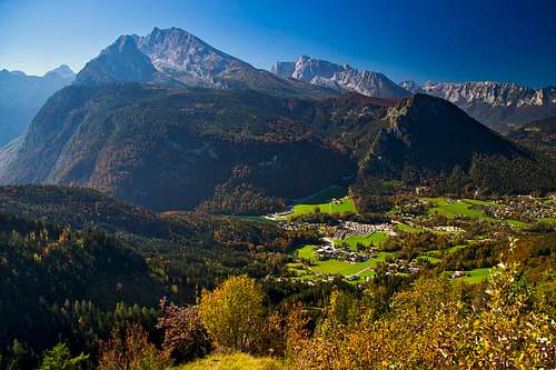 Schönau and Berchtesgaden Alps on a glorious day in October
