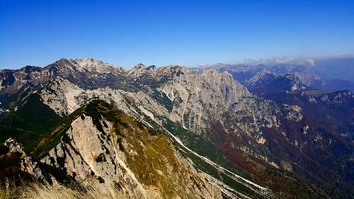 The Little Dolomites seen from Monte Zevola
