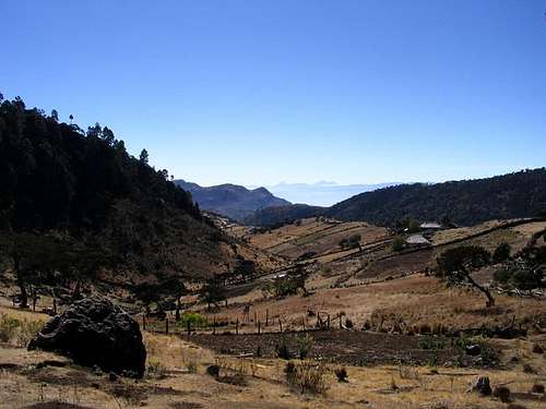 View of Acatenango, Fuego,...
