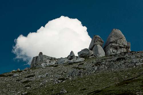 Rock towers above Vallone del Carapale
