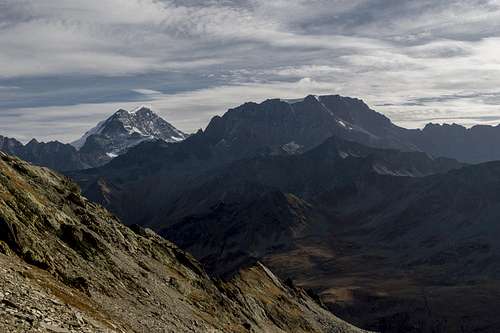 Grand Combin (4314m) and Mont Vélan (3734m)