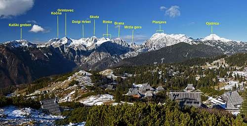 Kamnik and Savinja Alps from Velika planina
