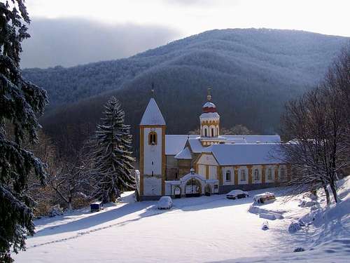 Monastery in a remote landscape
