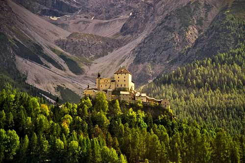 Tarasp castle, Lower Engadin, Grisons, Switzerland