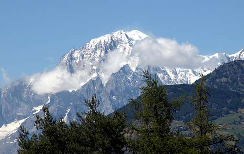 summer 2016 Mont Blanc above Aiguilles Noire & Blanche