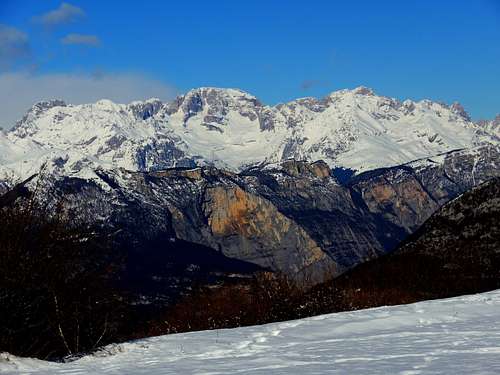 Brenta Dolomites and Sarca Valley seen from Monte Creino