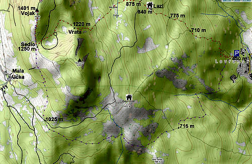 Vojak from Lovranska Draga route map