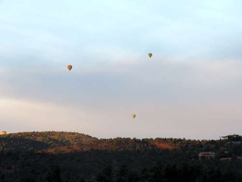 Balloons flying over Sedona