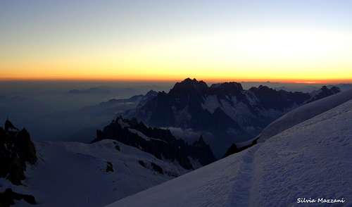 View from Mont Blanc du Tacul before sunrise