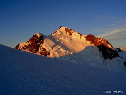 Mont Maudit at sunrise seen from Mont Blanc du Tacul