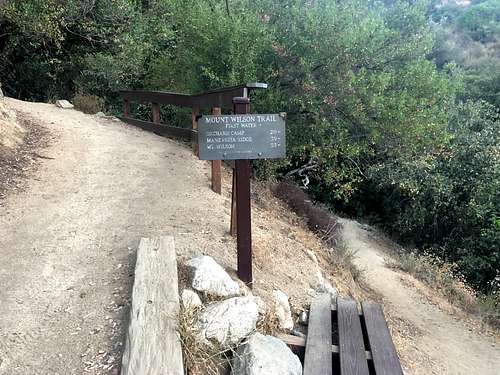 First Water Sign on Mt Wilson Trail