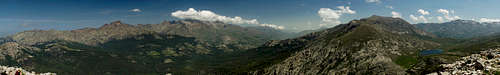 Summit panorama Capu a u Tozzu from north to south-west