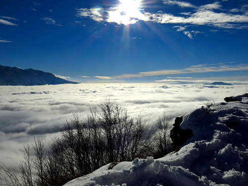 Sea of clouds from Cima Guil