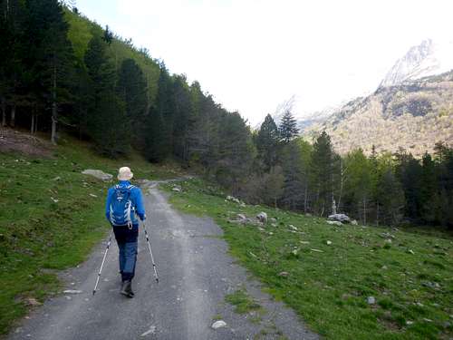 40 The GR11 Trail follows a farm track