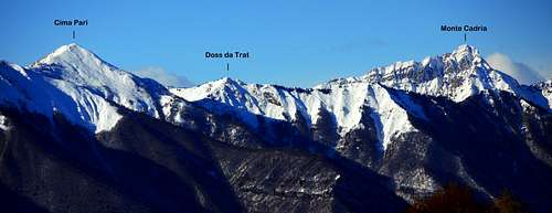 Alpi di Ledro annotated panorama from Monte Creino