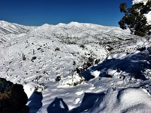 Bronco Creek Peaks in snow - 2/23/2019