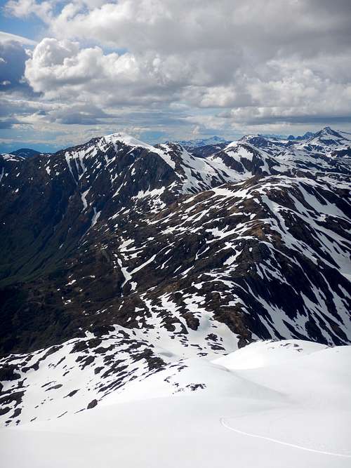 Looking down at approach ridge