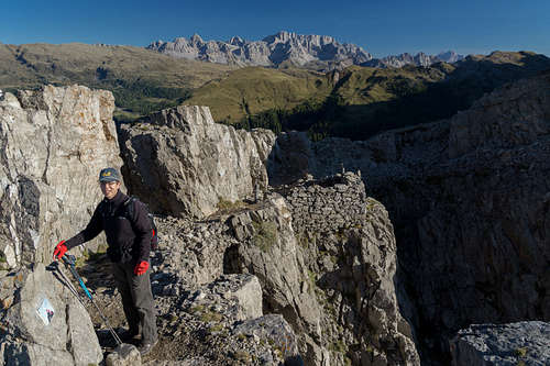 On the summit ledges of Monte Castellaz