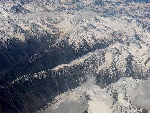 Himalaya seen from plane