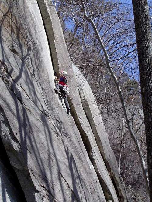 Pulling into the crux...