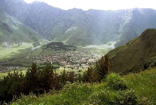 Kazbegi village from above