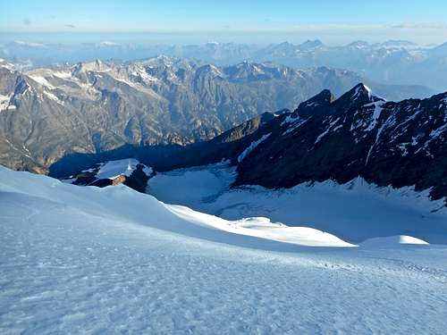 The route down the north face of Dom