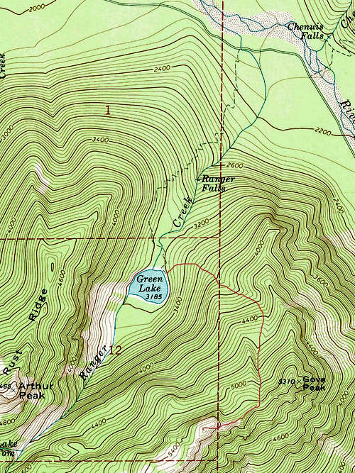 Irish Cabin Peak route map