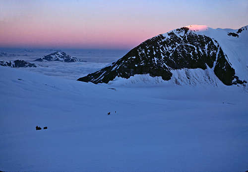 Daybreak on Turtmann glacier