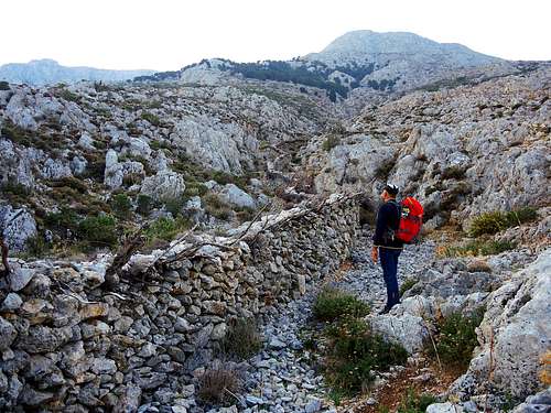 Trail along the Vathy Valley,  Kalymnos