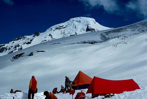 Mt. Baker - Camp on the Coleman Glacier the day before