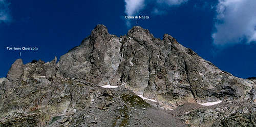 Torrione Querzola and Cima di Nasta West wall annotated
